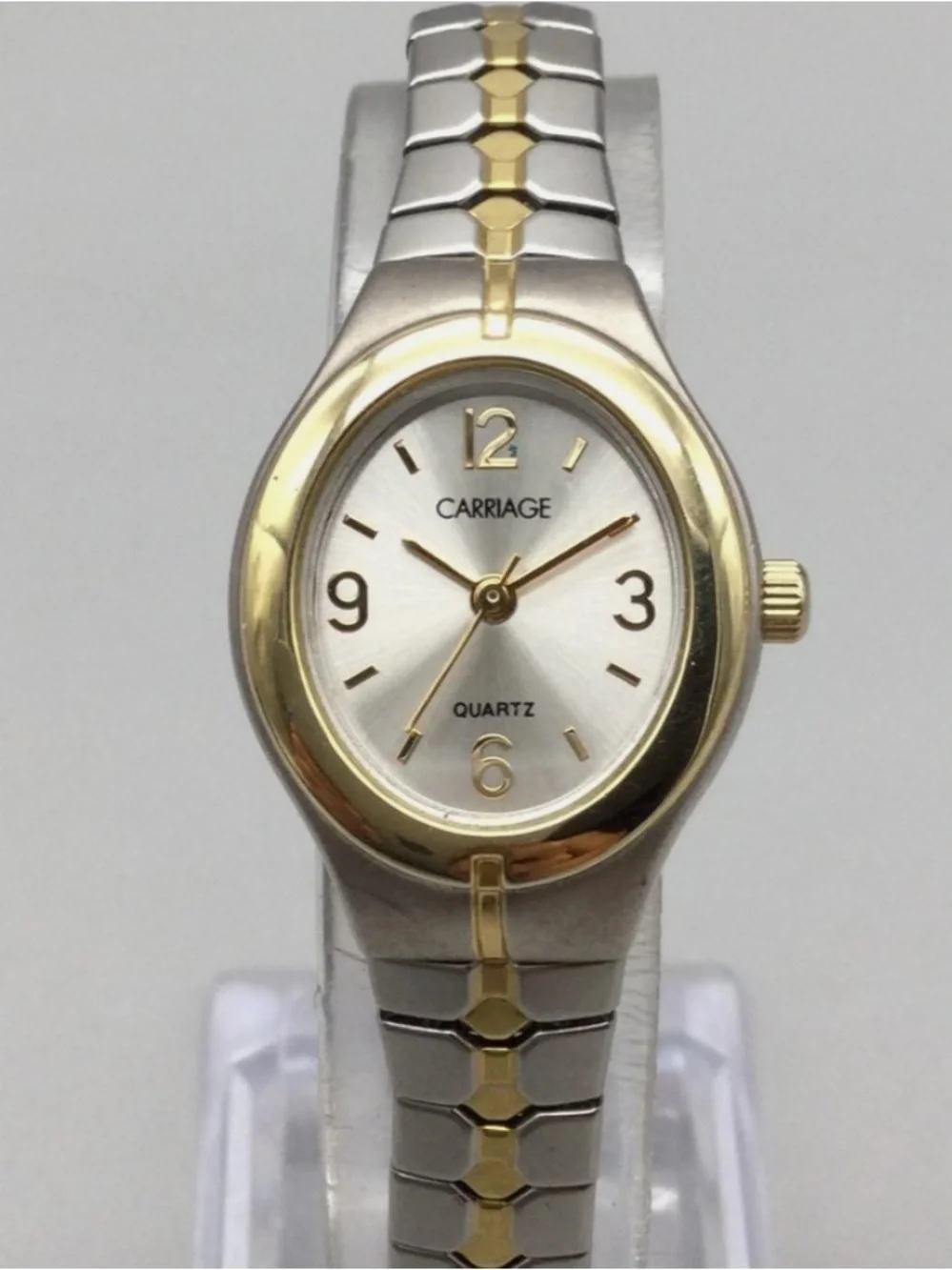Classic Two-Tone Carriage by Timex Ladies Watch with Gold Accents